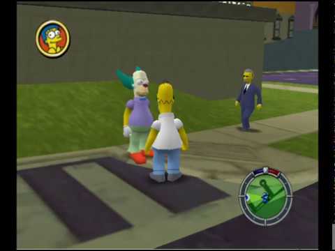 The Simpsons: Hit & Run Homer Beats Up Krusty The Clown
