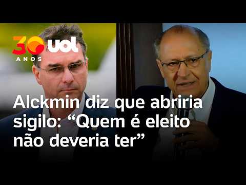 Alckmin diz que Flávio Bolsonaro está arrumando ‘desculpas’ para não abrir sigilo: ‘Não quer’