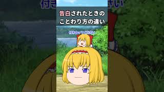 【ゆっくり茶番】告白されたときの断り方の違い