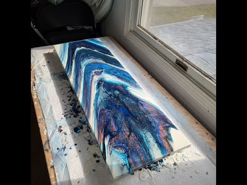 #150 - 5 blooms on 12 x 36 in canvas