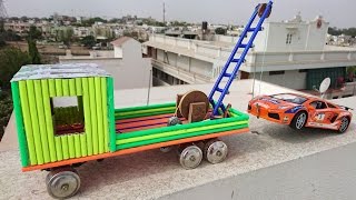 How to Make a Truck with Towing Crane using Pencil at Home