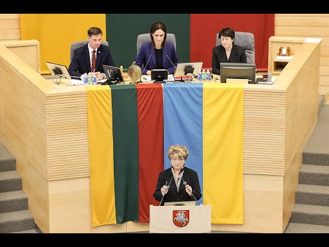 Lietuvos žydų (litvakų) bendruomenės pirmininkės Fainos Kukliansky kalba iškilmingame Seimo posėdyje