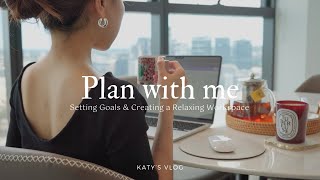 [ Plan with me ] 気持ち新たに目標を立て直す日 |  キャンドルの香りに包まれた心地良いワークスペース