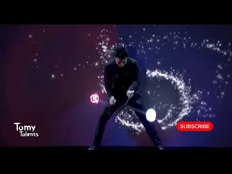 Mochi  Fantastic Diabolo Performer Interacts With Cool Projection   America's Got Talent 2018