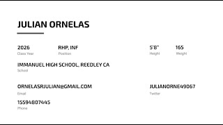 Julian Ornelas (2026, RHP, INF)