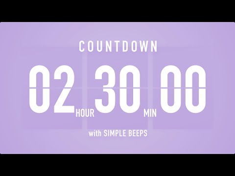 2.5 Hours Countdown Flip Clock Timer / Simple Beeps 🫐 🔔
