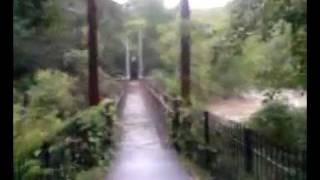 preview picture of video 'River Rd. Suspension Bridge & River Flooding.'