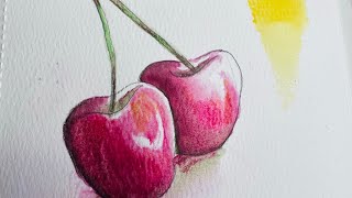 Playing with Watercolor pencils,  I’m in LOVE - Creating watercolor shadows for BEGINNERS