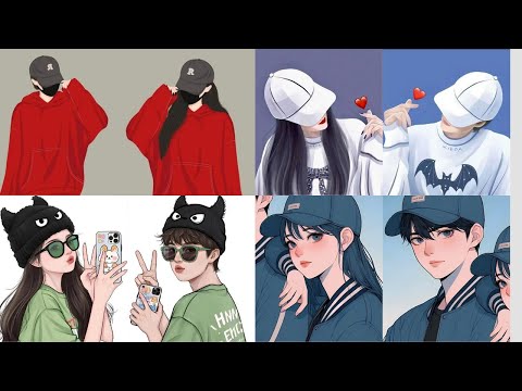 Couples Matching DP Photo |Half matching couple dp|Cartoon Couple dp/dpz/pics/photo/images/wallpaper