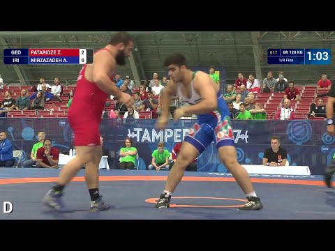 1/4 GR - 120 kg: Z. PATARIDZE (GEO) df. A. MIRZAZADEH (IRI) by VPO1, 4-1