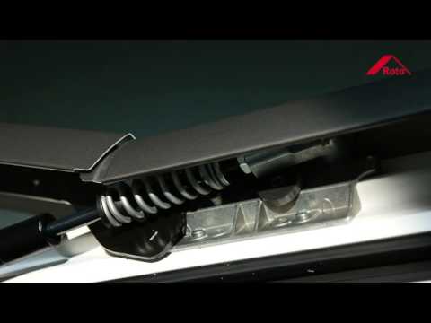 Roto top-third pivot roof window WDF R7 ‒ adjustment.