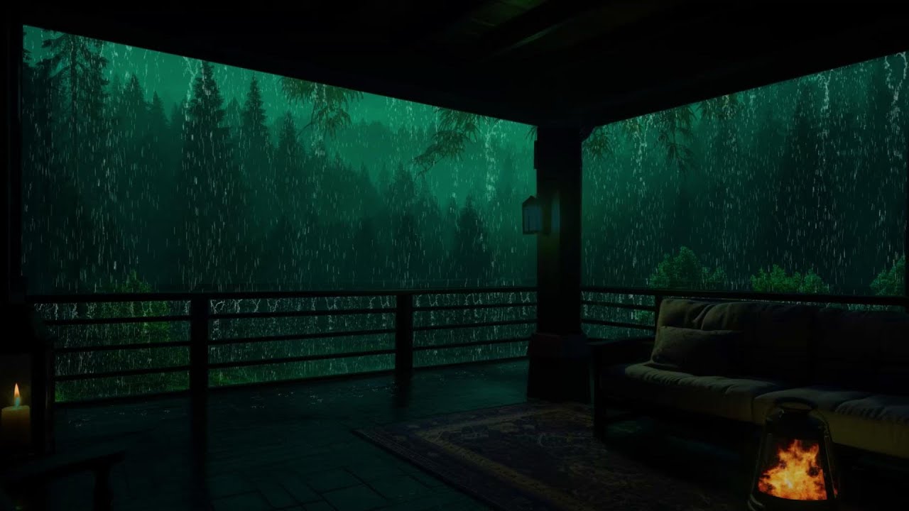 Night Rain Ambience - Thunderstorm Sounds for Deep Sleep Bliss