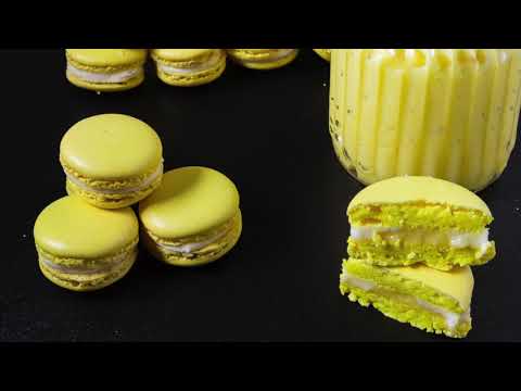 Lemon French Macarons with lemon curd | No-Fail Recipe