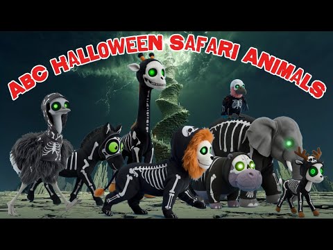 ABC Halloween Safari Animals Song (Skeleton) | Nursery Rhymes | Little Bunny Learns