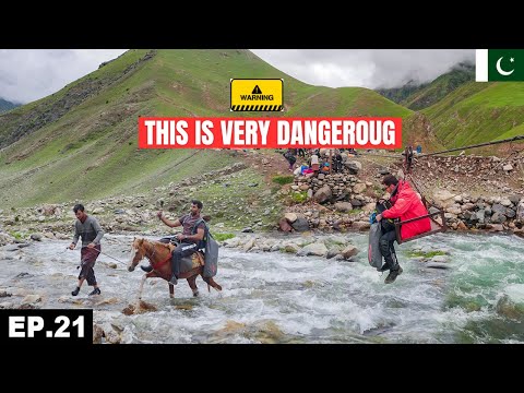 Crossing the Wild River on Horse on the Hike to Dudipatsar Lake 🇵🇰 EP.21 | North Pakistan Motorcycle