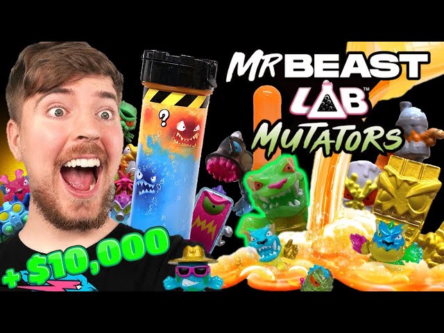 Vídeo relacionado con MrBeast Lab Swarms serie Fusión de Combate, megapack de laboratorio, 14 microbestias con una cabeza de martillo buscadísima, +80 para coleccionar, pegatinas y cápsulas de fusión apilables para exhibir