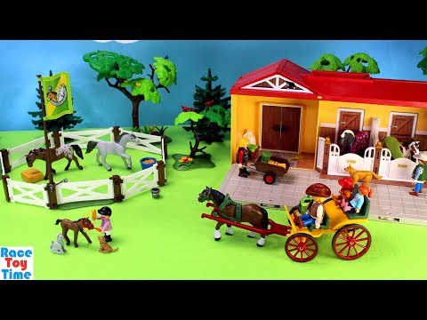 Playmobil Horse Paddock and Wagon Playset Build and Play Fun Toys For Kids