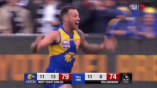 WEST COAST V COLLINGWOOD LAST 2 MINS!! I LOVE IT WHEN COLLINGWOOD CHOKE!!