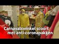 Anti-coronapak een hit tijdens carnaval, maar het drinkt (en zoent) wel een beetje lastig