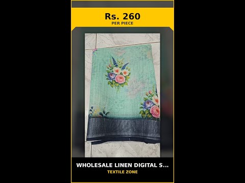 Wholesale Linen Digital Saree – product video thumbnail