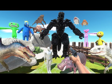 FPS Avatar Rescues Hippo and Fights Godzilla,Dinosaurs,Bloop,Dragon - Animal Revolt Battle Simulator