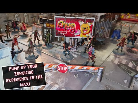 CMON Zombicide 2ed board game leveled up to the max using Battle systems terrain
