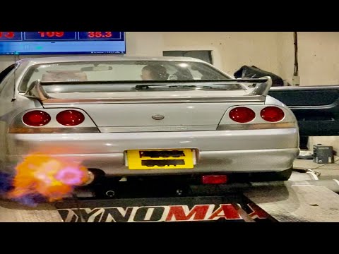 Nissan Skyline R33 gtst 600bhp+ Dyno run Garrett G30-900 Walton Motorsport Manifold