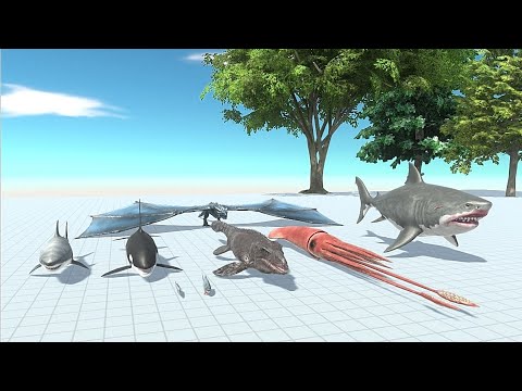 Aquatics and Dragon vs 2 Factions - Animal Revolt Battle Simulator