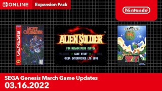 Nintendo  SEGA Genesis - March 2022 Game Updates - Nintendo Switch Online anuncio
