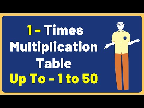 1 Times Multiplication Table up to 1 to 50 | Multiplication Time Table with Audio