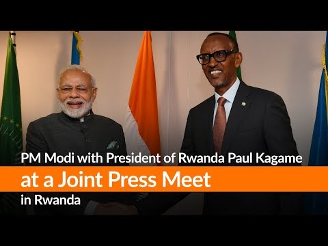 PM Modi with President of Rwanda Paul Kagame at a Joint Press Meet