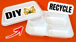 Foam Takeout Container/Best Decoupage Craft /How to Recycle Styrofoam Boxes/ Food Boxes Reusing Idea