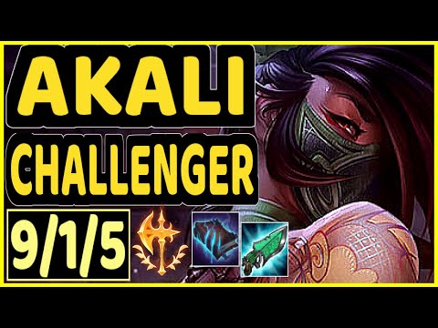 GREVTHAR (AKALI) - 9/1/5 KDA MID CHALLENGER GAMEPLAY - BR