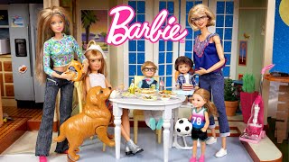 Barbie New Dollhouse Family Morning & Evening 