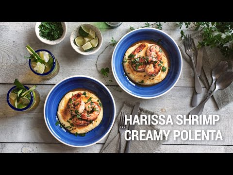 How to Make Harissa Shrimp and Creamy Polenta | Paired with our Lime and Lager Kicked Cocktail