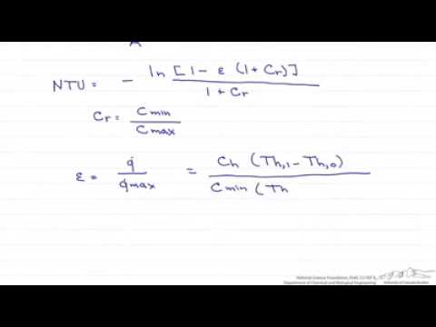 NTU Effectiveness Parallel Flow Heat Exchanger