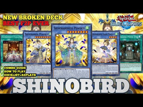 [SHINOBIRD] BEST F2P DECK EVER, NO GEMS, TOP TIER  (Combo Guide & Replays) IN YU-GI-OH DUEL LINKS.