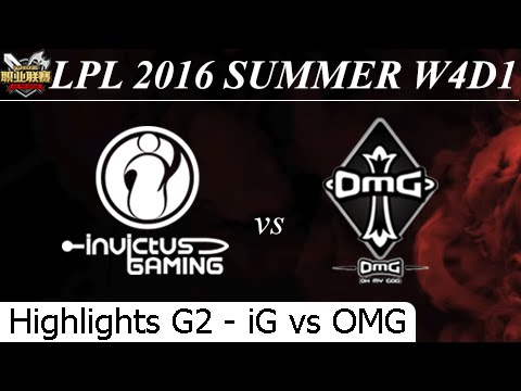 iG vs OMG Game 2 Highlights - LPL Summer 2016 W4D1M2 Invictus Gaming vs Oh My God