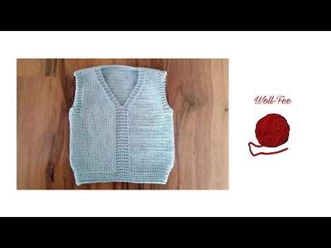 Baby Pullunder stricken Gr. 62/68, Schritt für Schritt Anleitung, siehe Infobox für andere Größen