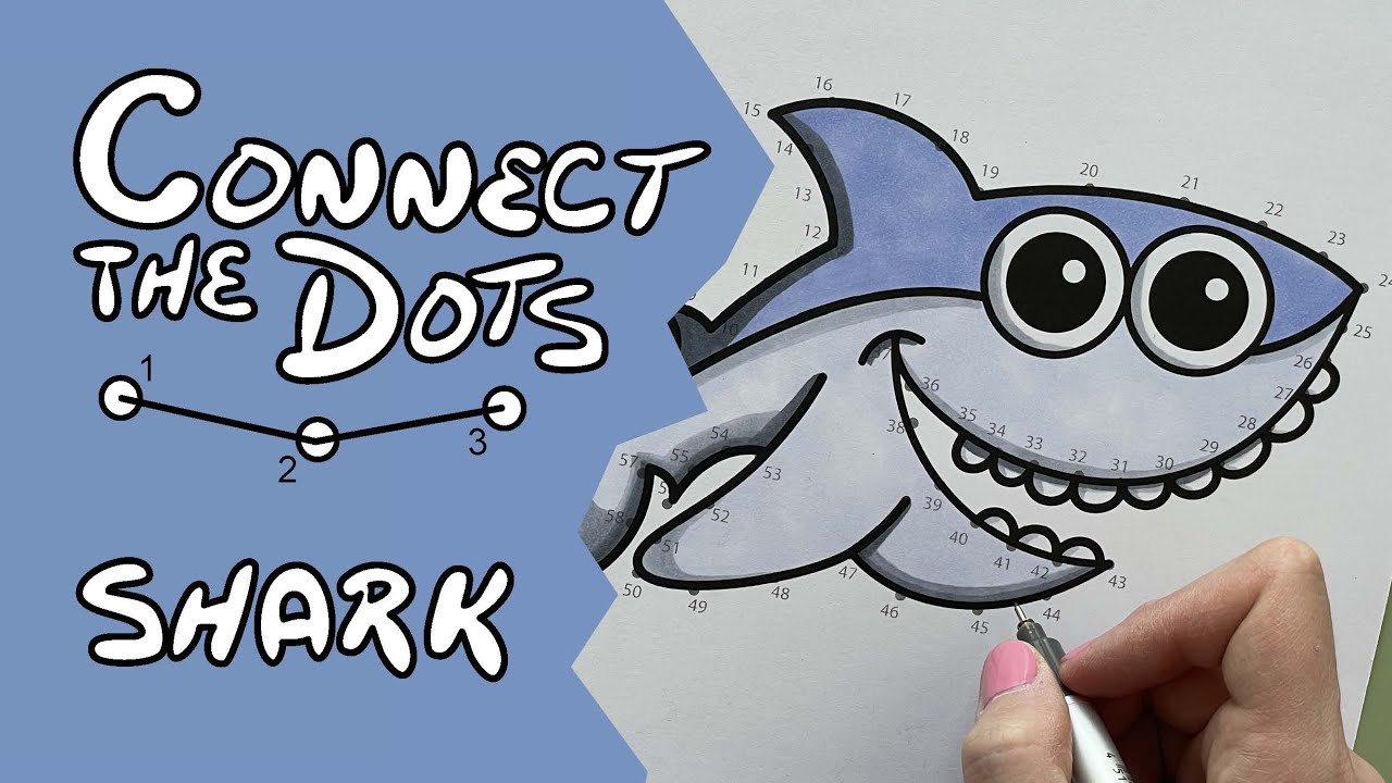 Connect the Dots Drawing - Shark - Beginner Drawing for kids step by step - Dot to Dot