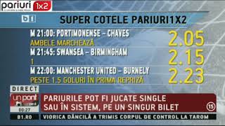 SUPER COTELE PARIURI1X2: Goluri si un solist in cotatii de peste 2!