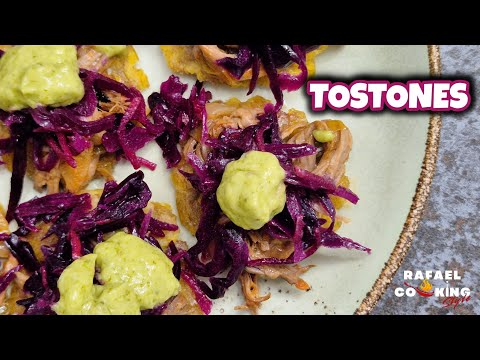 Caribbean Snack: Tostones with Pulled Beef + Kapusta + Guasacaca