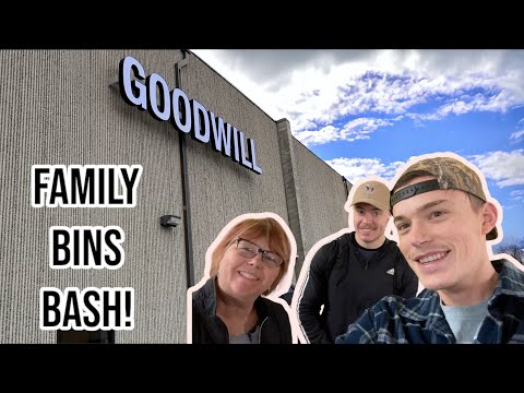 FAMILY BINS BASH!! Come Thrift With Us! Debbie + Evan Sourcing Trip