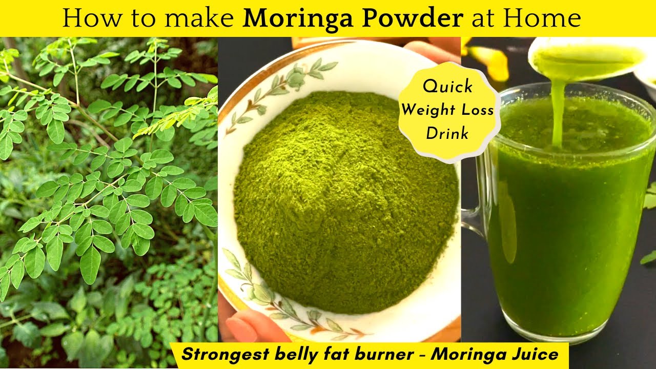 HOW TO MAKE MORINGA POWDER AT HOME | STRONGEST BELLY FAT BURNING DRINK | WEIGHT LOSS RECIPE | DETOX