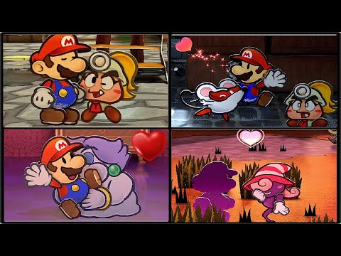 Paper Mario The Thousand-Year Door Remake - Mario Kissed by all Female Partners (4K)