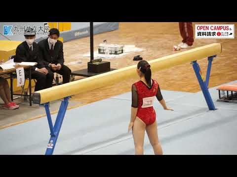 やっと公開😊　珍しい棄権の状況動画　🤗　九州共立大学　🤗🎉✌️　女子体操部　九州大会　平均台３ 