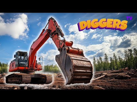 EXPLORE the Secret World of the BIGGEST Diggers for Kids! 🦺 Harvester, Log Trailer & MORE 🤩
