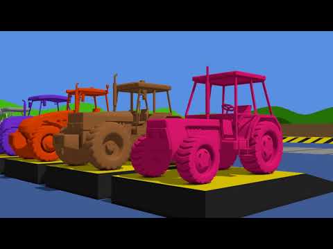 Learn Colors with Tractor & Video for Kids and babies | Colorful fruits | kolorowe TRAKTORY