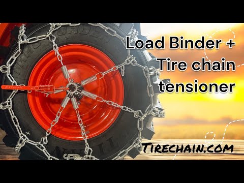 Load binder and tractor tire chain tensioner installation video
