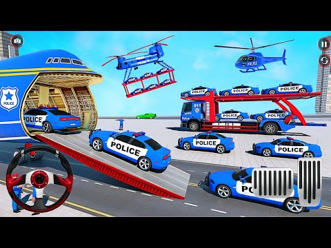 US Police Car Transporter Trailer Truck Driving - Police Trailer Truck Driver 3D - Android Gameplay